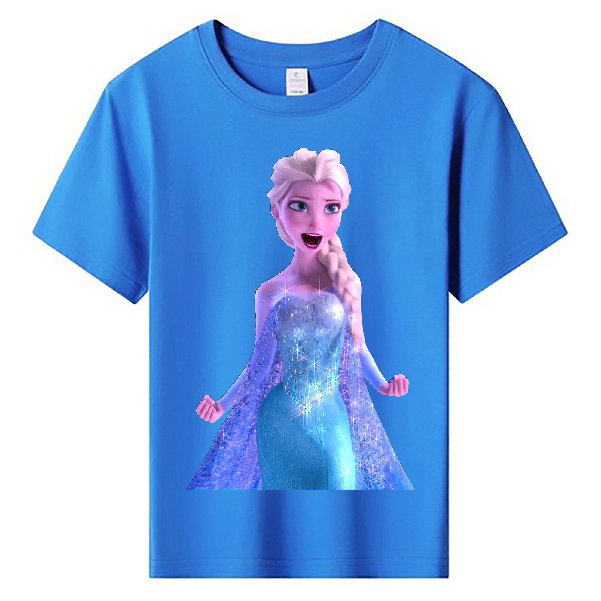 （画像用） アナと雪の女王 アンナ エルサ Frozen Anna Elsa 綿100％キッズTシャツ（フロントプリント）